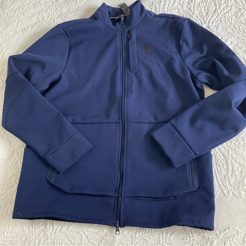NWT Spyder Men’s jacket ProW=B Active full zip soft shell blue size Medium